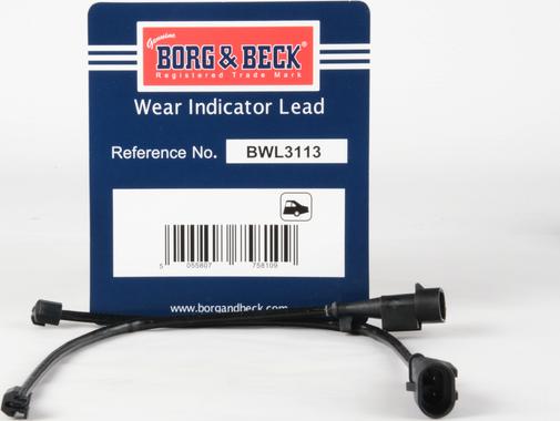Borg & Beck BWL3113 - Indikators, Bremžu uzliku nodilums autodraugiem.lv