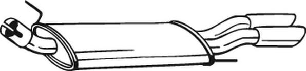 Bosal 233-731 - Izplūdes gāzu trokšņa slāpētājs (pēdējais) autodraugiem.lv