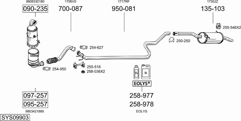 Bosal SYS09903 - Izplūdes gāzu sistēma autodraugiem.lv