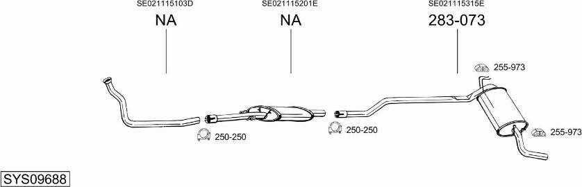 Bosal SYS09688 - Izplūdes gāzu sistēma autodraugiem.lv