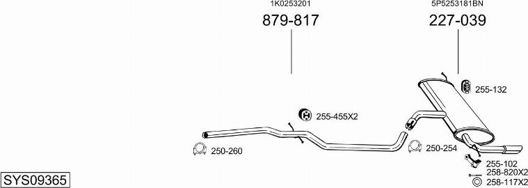 Bosal SYS09365 - Izplūdes gāzu sistēma autodraugiem.lv