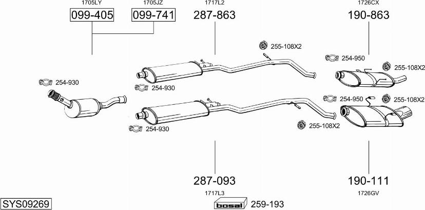 Bosal SYS09269 - Izplūdes gāzu sistēma autodraugiem.lv