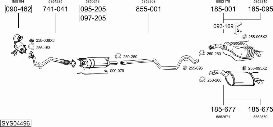 Bosal SYS04496 - Izplūdes gāzu sistēma autodraugiem.lv