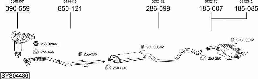 Bosal SYS04486 - Izplūdes gāzu sistēma autodraugiem.lv