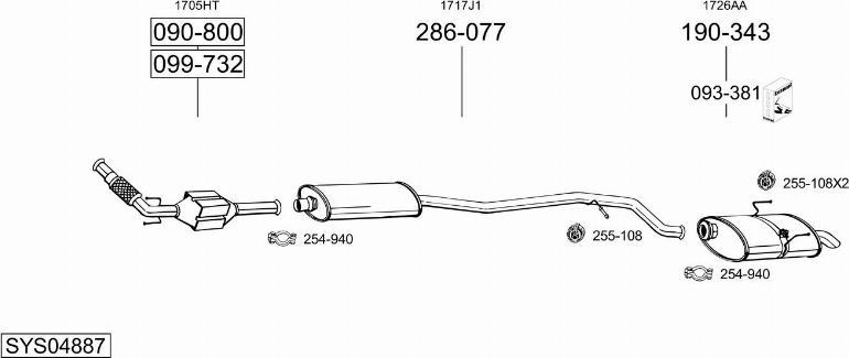 Bosal SYS04887 - Izplūdes gāzu sistēma autodraugiem.lv