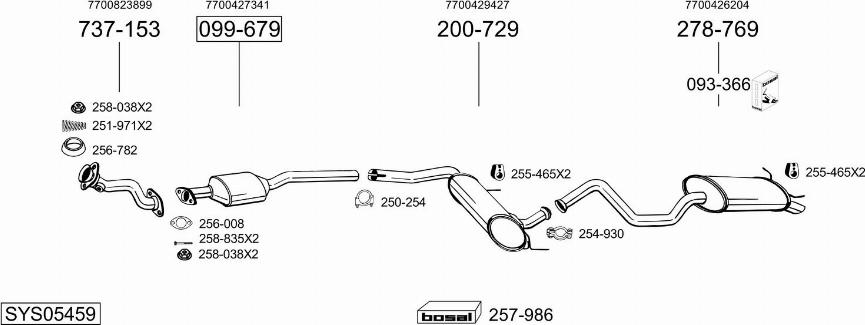 Bosal SYS05459 - Izplūdes gāzu sistēma autodraugiem.lv