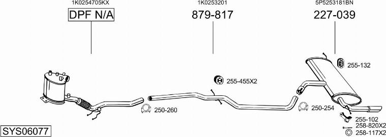 Bosal SYS06077 - Izplūdes gāzu sistēma autodraugiem.lv