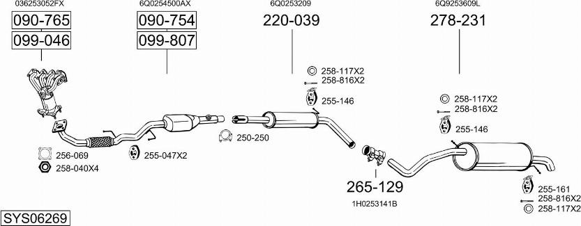 Bosal SYS06269 - Izplūdes gāzu sistēma autodraugiem.lv