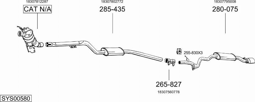 Bosal SYS00580 - Izplūdes gāzu sistēma autodraugiem.lv