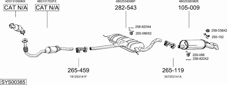 Bosal SYS00385 - Izplūdes gāzu sistēma autodraugiem.lv