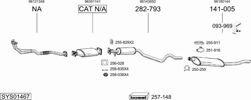 Bosal SYS01467 - Izplūdes gāzu sistēma autodraugiem.lv