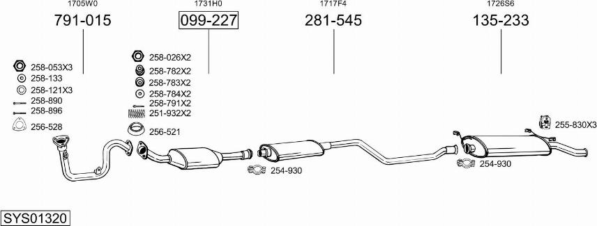 Bosal SYS01320 - Izplūdes gāzu sistēma autodraugiem.lv