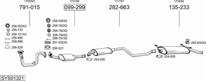 Bosal SYS01321 - Izplūdes gāzu sistēma autodraugiem.lv