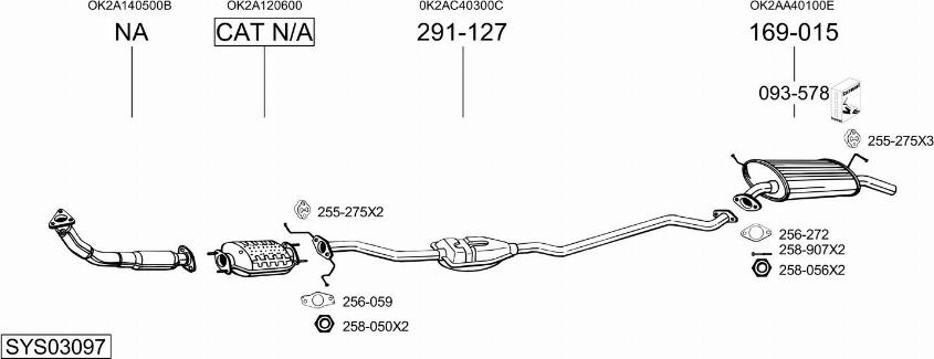 Bosal SYS03097 - Izplūdes gāzu sistēma autodraugiem.lv