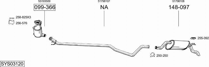 Bosal SYS03120 - Izplūdes gāzu sistēma autodraugiem.lv