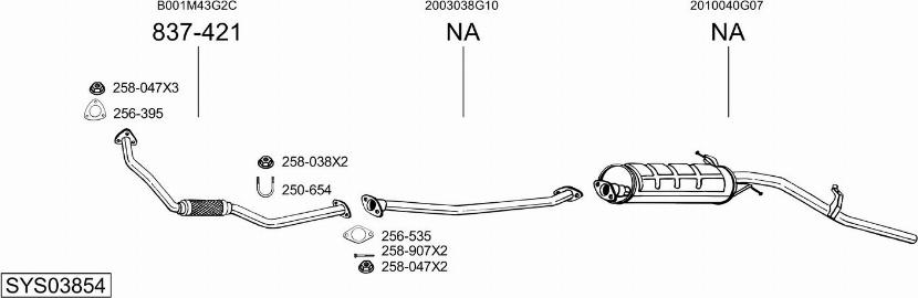 Bosal SYS03854 - Izplūdes gāzu sistēma autodraugiem.lv