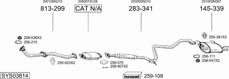 Bosal SYS03814 - Izplūdes gāzu sistēma autodraugiem.lv