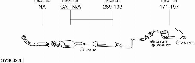 Bosal SYS03228 - Izplūdes gāzu sistēma autodraugiem.lv