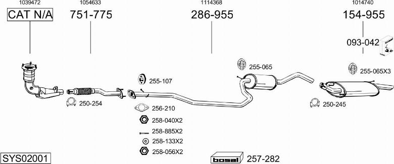 Bosal SYS02001 - Izplūdes gāzu sistēma autodraugiem.lv