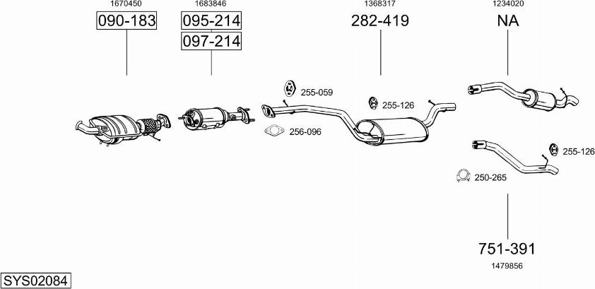 Bosal SYS02084 - Izplūdes gāzu sistēma autodraugiem.lv