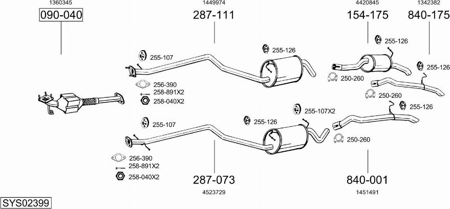 Bosal SYS02399 - Izplūdes gāzu sistēma autodraugiem.lv