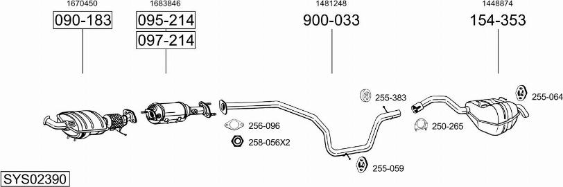 Bosal SYS02390 - Izplūdes gāzu sistēma autodraugiem.lv