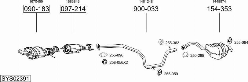 Bosal SYS02391 - Izplūdes gāzu sistēma autodraugiem.lv