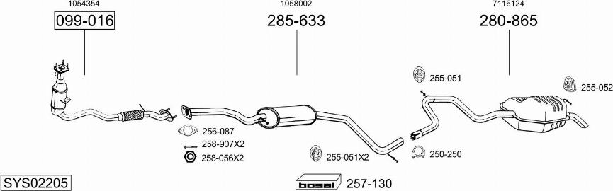 Bosal SYS02205 - Izplūdes gāzu sistēma autodraugiem.lv