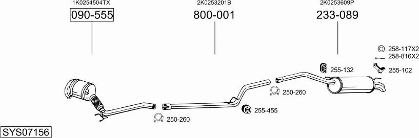 Bosal SYS07156 - Izplūdes gāzu sistēma autodraugiem.lv