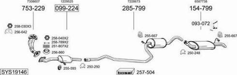 Bosal SYS19146 - Izplūdes gāzu sistēma autodraugiem.lv