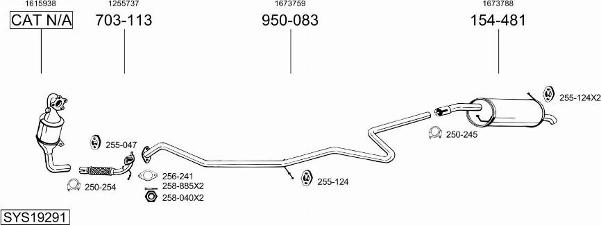 Bosal SYS19291 - Izplūdes gāzu sistēma autodraugiem.lv