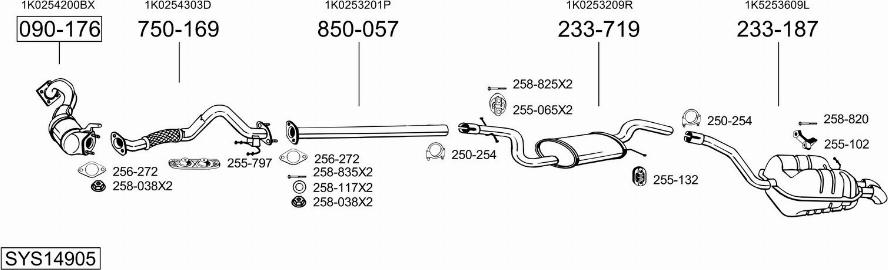 Bosal SYS14905 - Izplūdes gāzu sistēma autodraugiem.lv