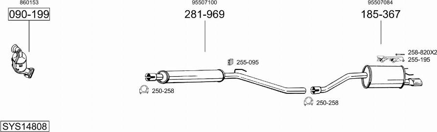 Bosal SYS14808 - Izplūdes gāzu sistēma autodraugiem.lv