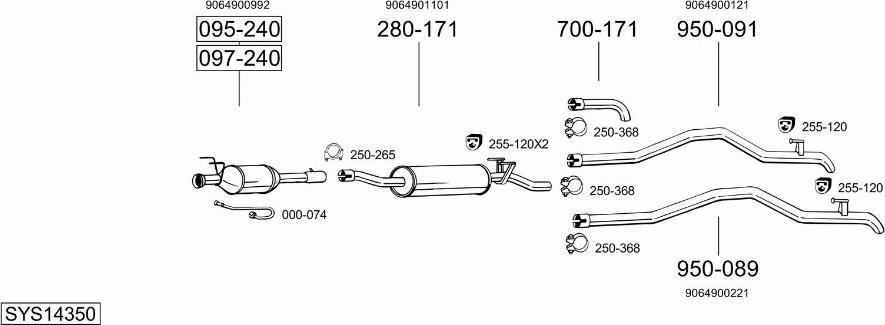 Bosal SYS14350 - Izplūdes gāzu sistēma autodraugiem.lv