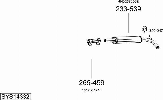 Bosal SYS14332 - Izplūdes gāzu sistēma autodraugiem.lv