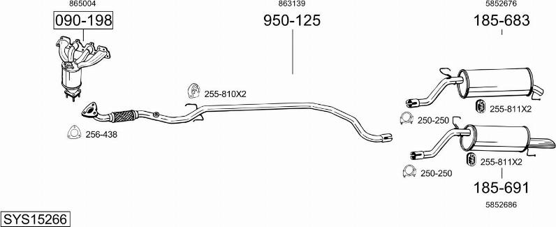 Bosal SYS15266 - Izplūdes gāzu sistēma autodraugiem.lv