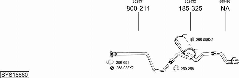 Bosal SYS16660 - Izplūdes gāzu sistēma autodraugiem.lv