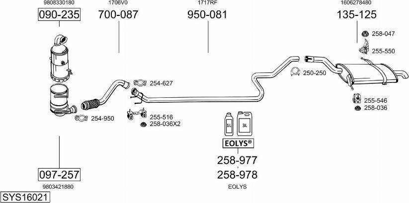 Bosal SYS16021 - Izplūdes gāzu sistēma autodraugiem.lv