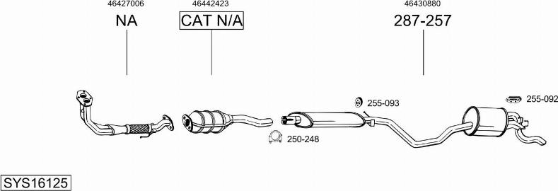 Bosal SYS16125 - Izplūdes gāzu sistēma autodraugiem.lv