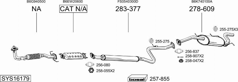 Bosal SYS16179 - Izplūdes gāzu sistēma autodraugiem.lv