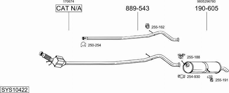 Bosal SYS10422 - Izplūdes gāzu sistēma autodraugiem.lv