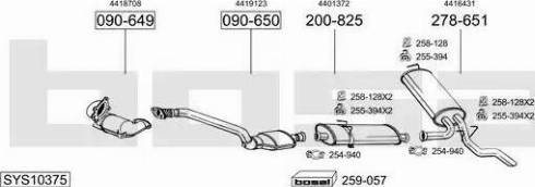 Bosal SYS10375 - Izplūdes gāzu sistēma autodraugiem.lv