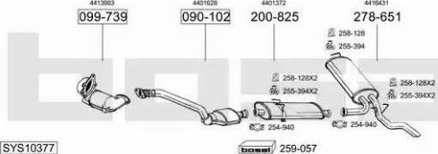 Bosal SYS10377 - Izplūdes gāzu sistēma autodraugiem.lv