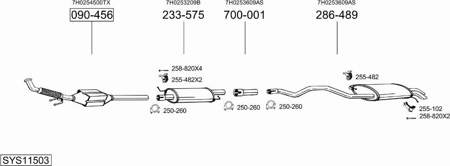 Bosal SYS11503 - Izplūdes gāzu sistēma autodraugiem.lv