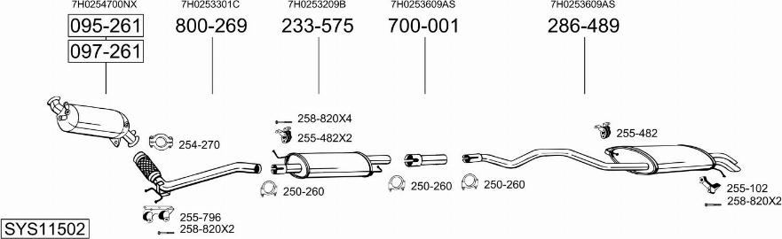 Bosal SYS11502 - Izplūdes gāzu sistēma autodraugiem.lv