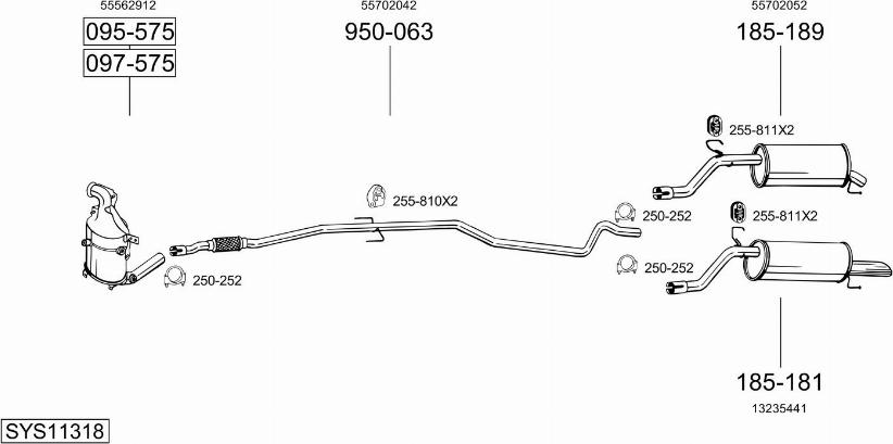 Bosal SYS11318 - Izplūdes gāzu sistēma autodraugiem.lv