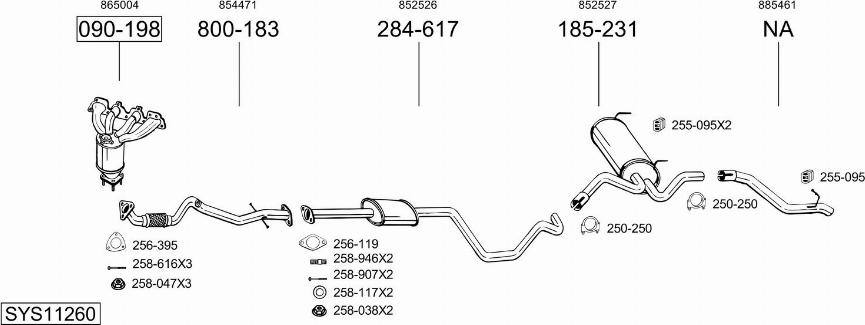 Bosal SYS11260 - Izplūdes gāzu sistēma autodraugiem.lv