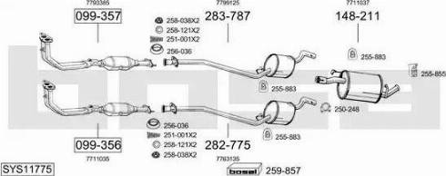Bosal SYS11775 - Izplūdes gāzu sistēma autodraugiem.lv