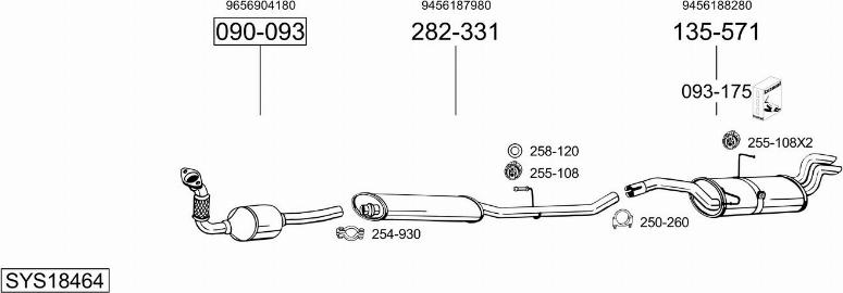 Bosal SYS18464 - Izplūdes gāzu sistēma autodraugiem.lv