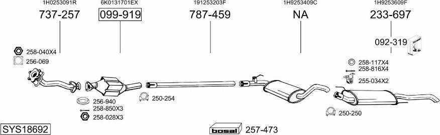 Bosal SYS18692 - Izplūdes gāzu sistēma autodraugiem.lv